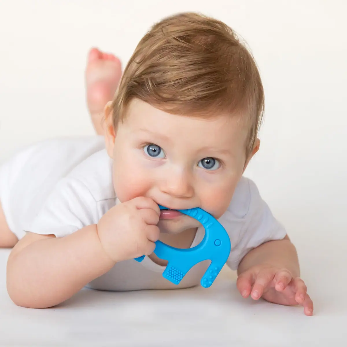 Baby Elefun Baby Teething Toys 0-6 Months | 5X Pain Relief, Non-Toxic Silicone, Portable & Safe (Blue) - view 8