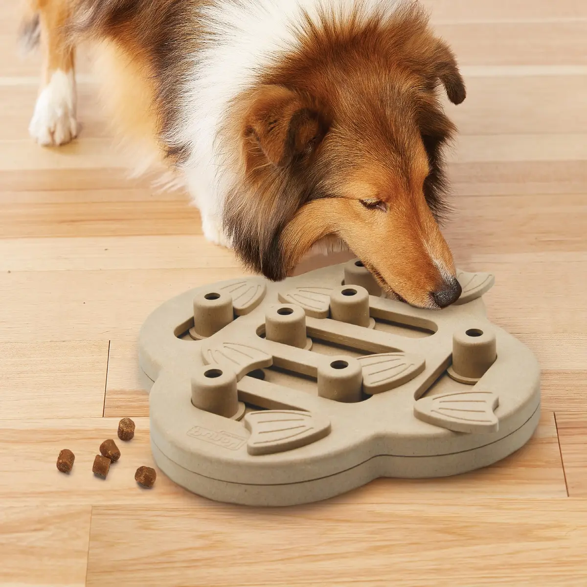 Outward Hound Dog Hide N' Slide Treat Puzzle Toy Level 2 Intermediate Tan | Interactive Dog Enrichment - view 8