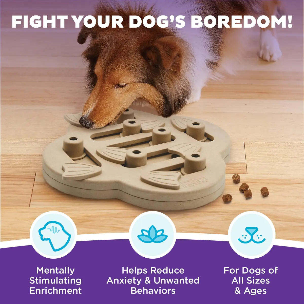 Outward Hound Dog Hide N' Slide Treat Puzzle Toy Level 2 Intermediate Tan | Interactive Dog Enrichment - view 2