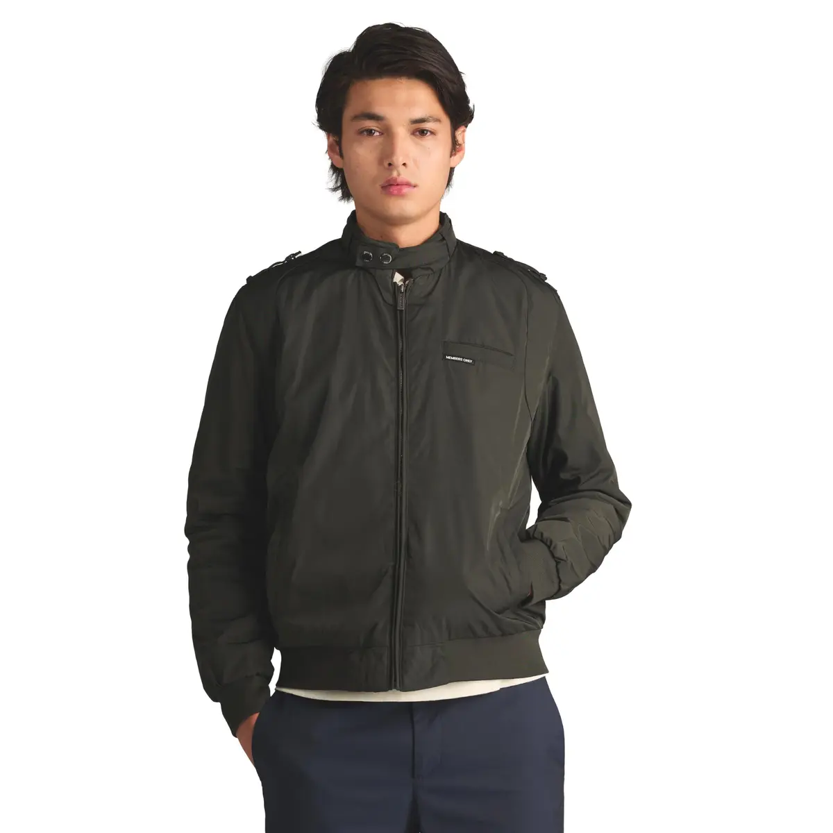 Members Only Men's Iconic Racer Quilted Lining & Slim Fit Jacket (Dark Green, Small) | Slim Fit Windbreaker for Men - main product image