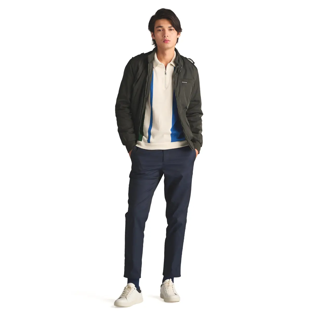 Members Only Men's Iconic Racer Quilted Lining & Slim Fit Jacket (Dark Green, Small) | Slim Fit Windbreaker for Men - view 6