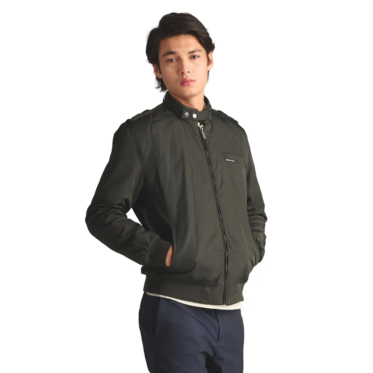 Members Only Men's Iconic Racer Quilted Lining & Slim Fit Jacket (Dark Green, Small) | Slim Fit Windbreaker for Men - view 4