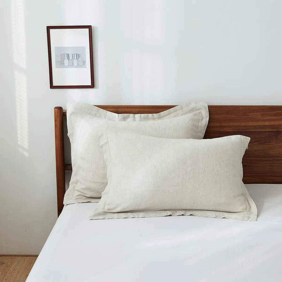 King Linens 100% Linen Pillow Shams Pack of 2 | Soft, Breathable & Eco-Friendly (20'' x 26'') - main product image
