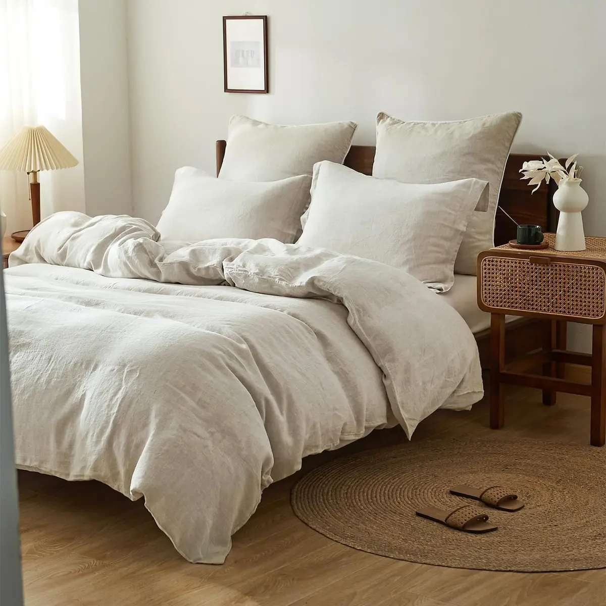 King Linens 100% Linen Pillow Shams Pack of 2 | Soft, Breathable & Eco-Friendly (20'' x 26'') - view 5