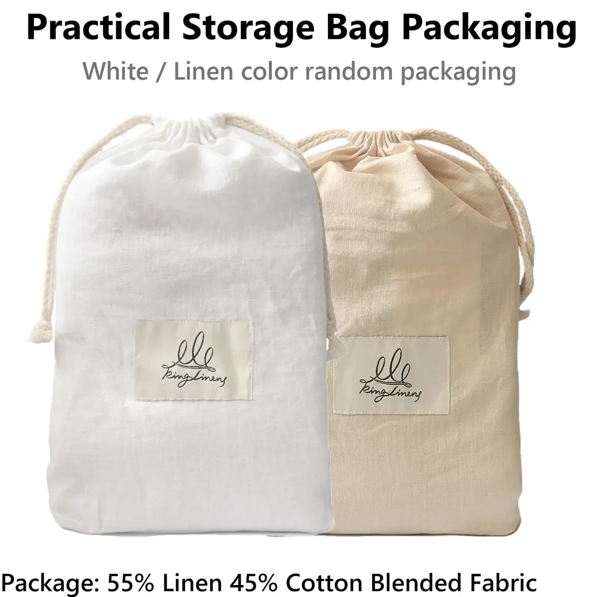 King Linens 100% Linen Pillow Shams Pack of 2 | Soft, Breathable & Eco-Friendly (20'' x 26'') - view 6