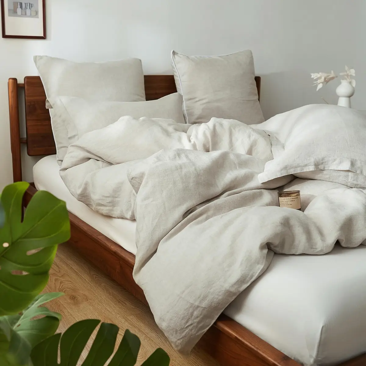King Linens 100% Linen Pillow Shams Pack of 2 | Soft, Breathable & Eco-Friendly (20'' x 26'') - view 7