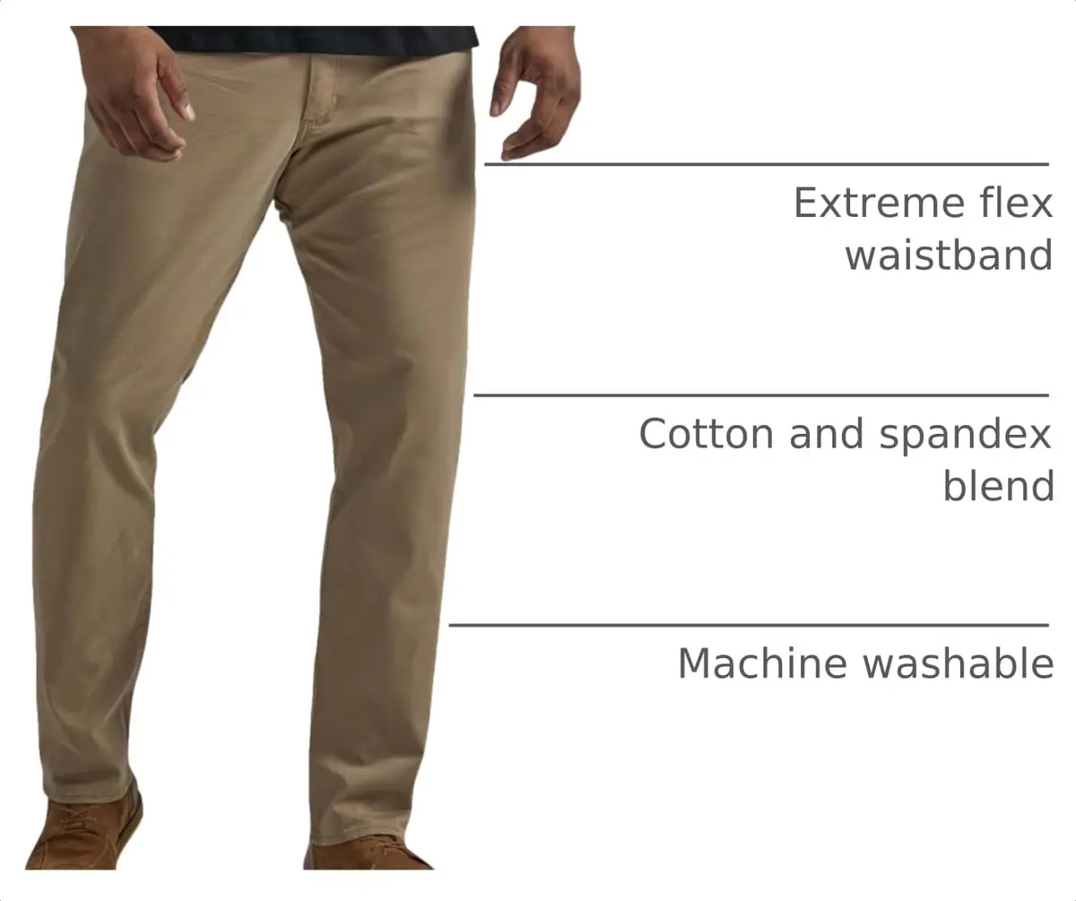 Lee Men's Big & Tall Extreme Motion Straight Taper Jean 46W x 30L | Classic Fit with Flex Waist - view 4