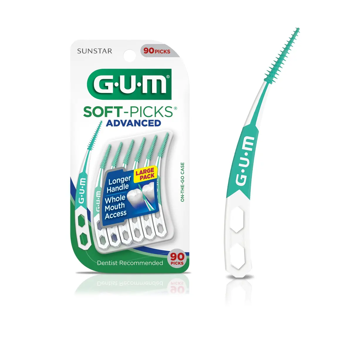 GUM Soft-Picks Advanced Interdental Picks 90 Count | Dentist Recommended for Plaque Removal - main product image