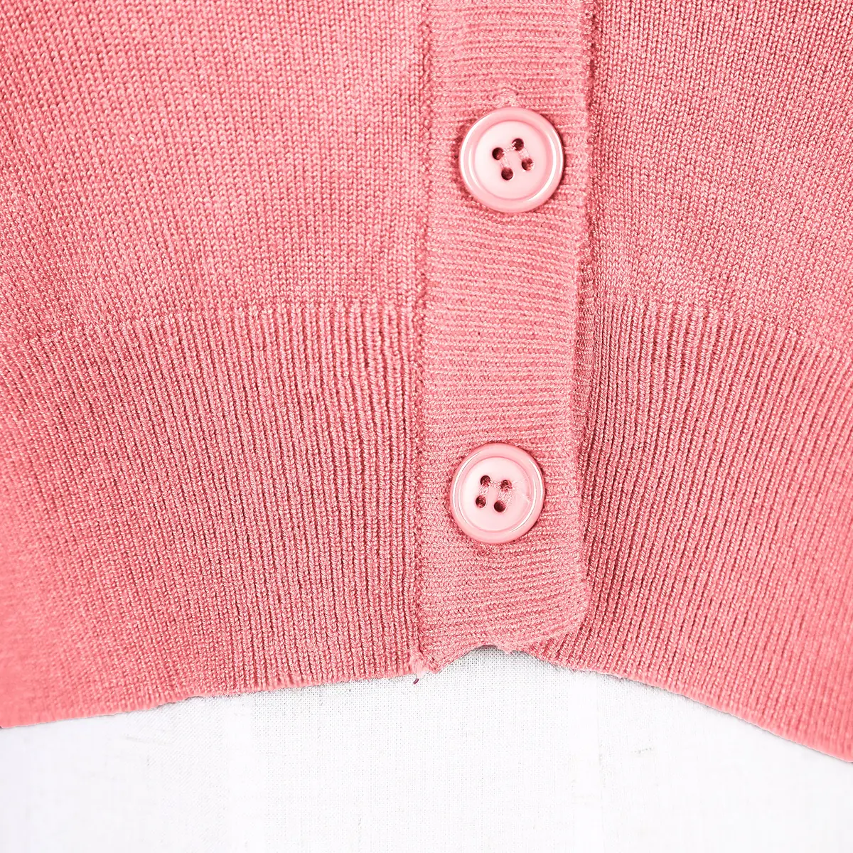 Urban CoCo Women's Cropped Cardigan V-Neck Button Down Sweater 3/4 Sleeve (M, Pink) | Lightweight & Breathable for Indian Climate - view 5