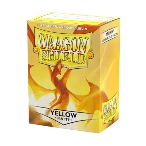 Dragon Shield Standard Size Matte Card Sleeves Yellow 100 CT | Non-Toxic & BPA-Free Card Protection - main product image