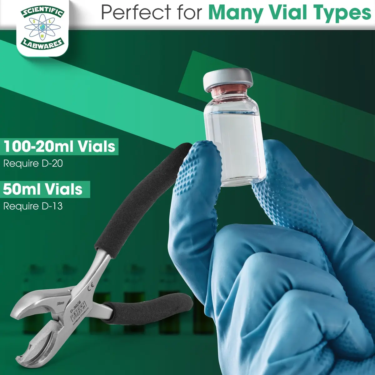 Scientific Labwares Dual Action Decapper Pliers for Crimped Vials and Bottles (8mm & 30mm) | Lab Supply - view 7