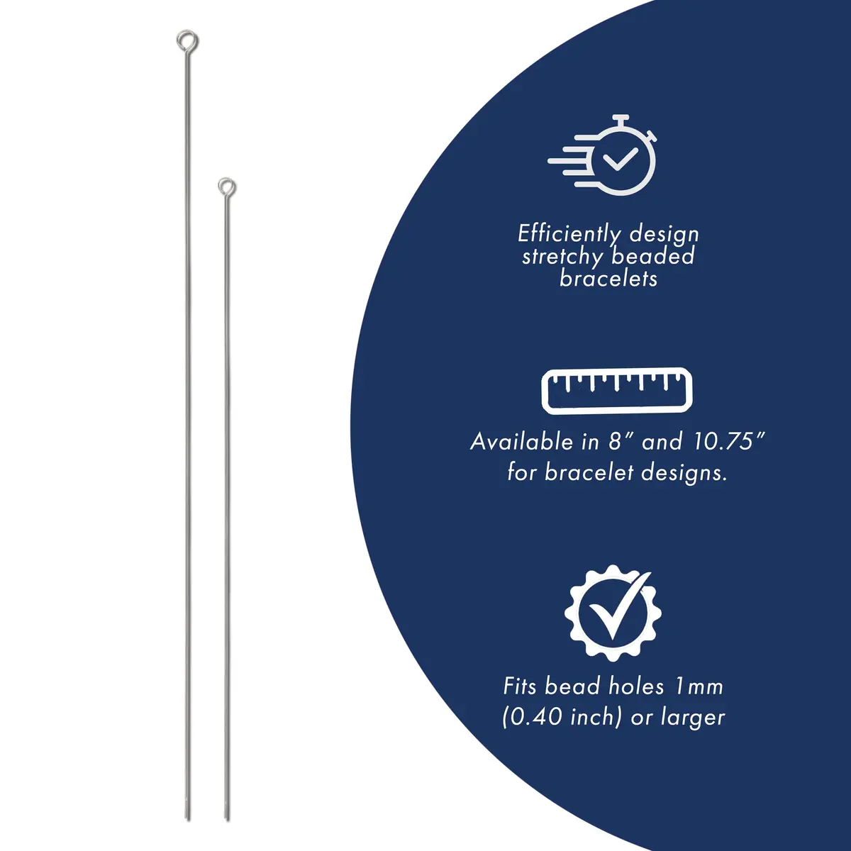 Beadalon Elastic Cord Beading Needle 10.75 Inches | Easy Threading Tool for Jewelry Making - view 3