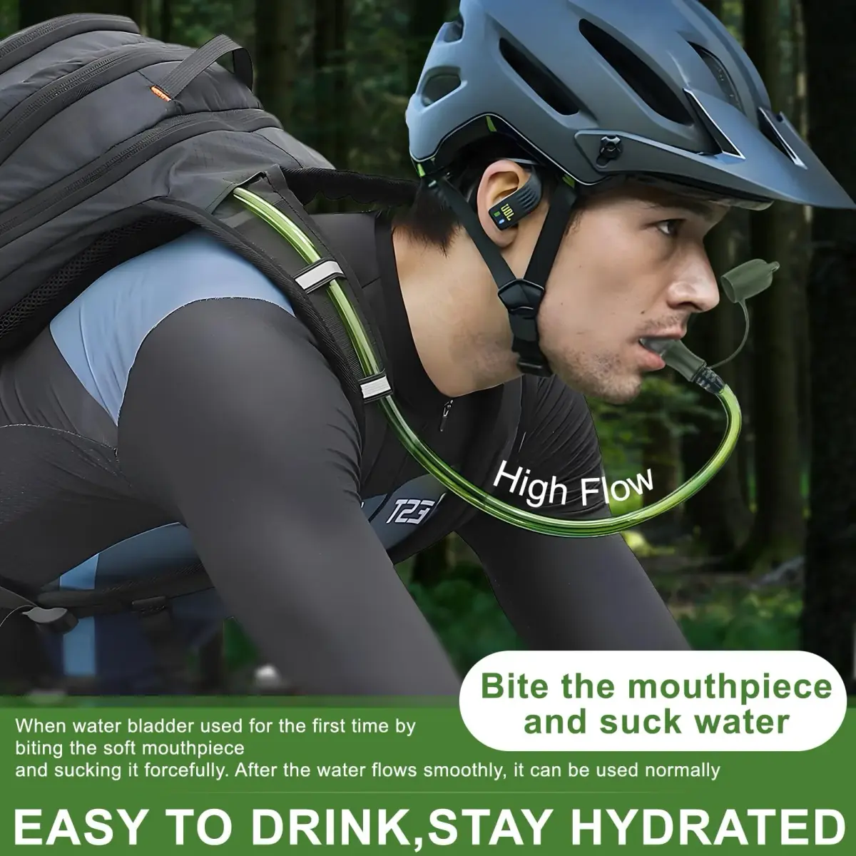 CHERINTI 2L Hydration Bladder with Tube | Military Green, 2L (67.6 Fl Oz) - view 6