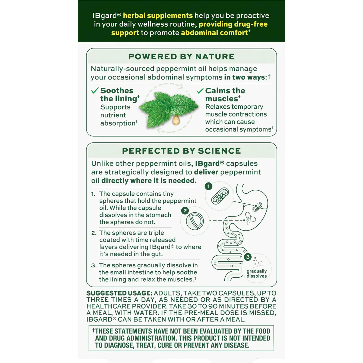 IBgard Gut Health Supplement Peppermint Oil Capsules 96 Count | Supports Abdominal Comfort - view 7