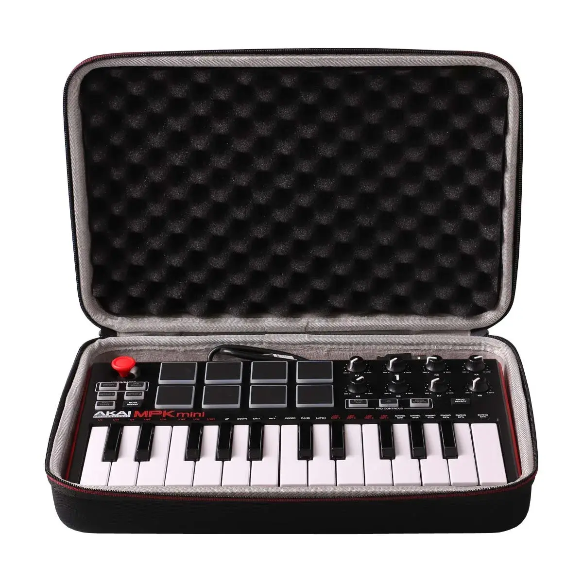 LTGEM Case for Akai MPK Mini MK3 / Play MK3 25 Key USB MIDI Controller | Black+Grey, 34cm (13.5") - main product image