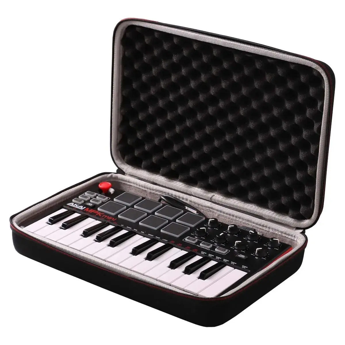 LTGEM Case for Akai MPK Mini MK3 / Play MK3 25 Key USB MIDI Controller | Black+Grey, 34cm (13.5") - view 2