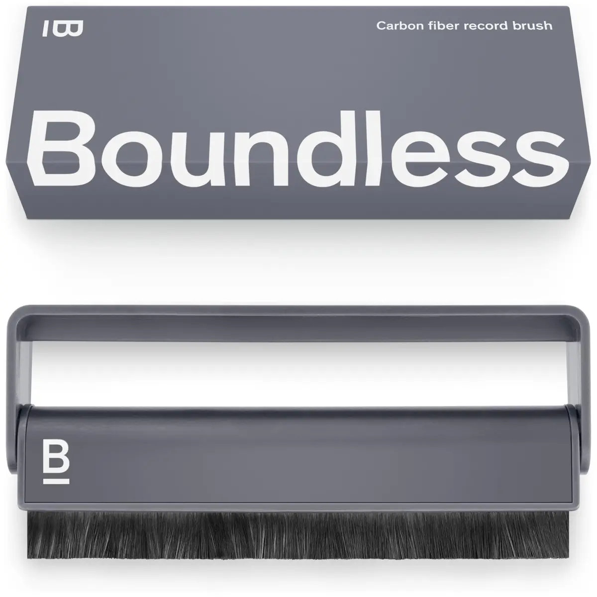 Boundless Audio Carbon Fiber Anti-Static Vinyl Record Cleaner Brush | 11.3cm (4.45in) Midnight Grey - main product image