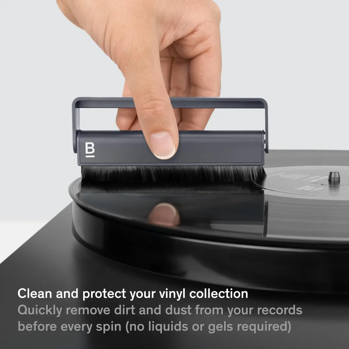 Boundless Audio Carbon Fiber Anti-Static Vinyl Record Cleaner Brush | 11.3cm (4.45in) Midnight Grey - view 2