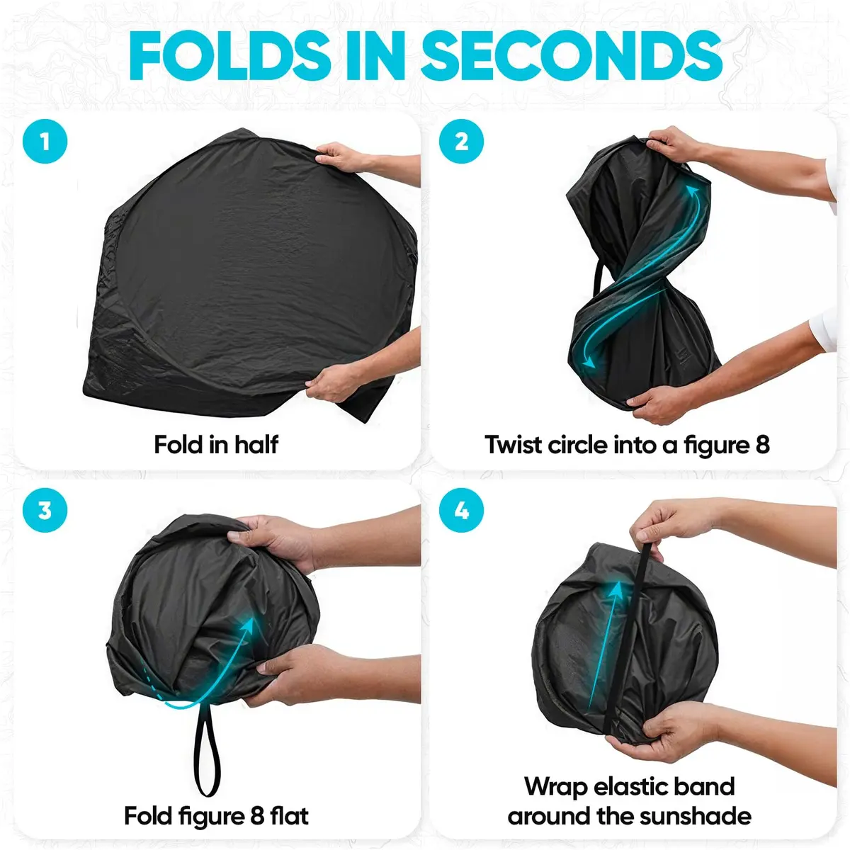 FORTEM Windshield Sun Shade - Standard Size (59" x 31" / 150cm x 79cm) | Blocks Heat & UV Rays - view 7