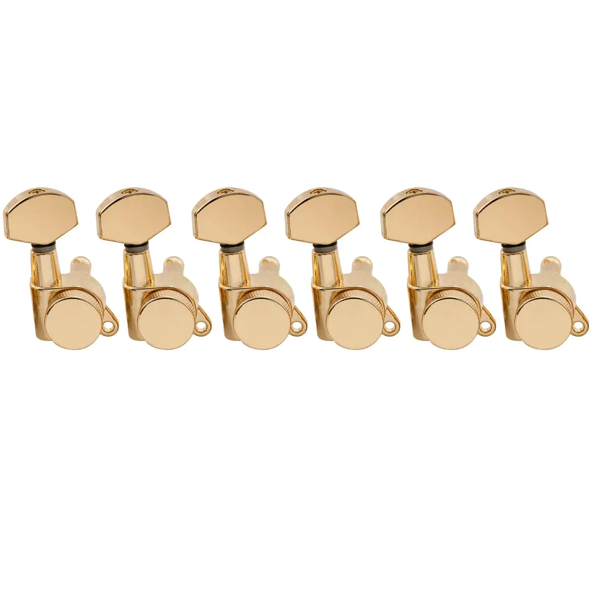 Musiclily Pro 6-Inline Locking Guitar Tuning Machine Heads Gold | 15:1 Gear Ratio - main product image