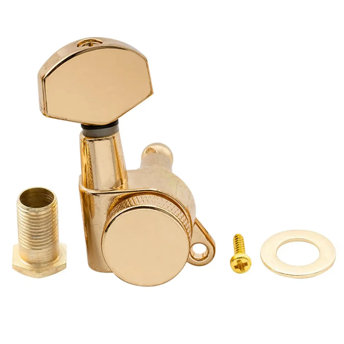 Musiclily Pro 6-Inline Locking Guitar Tuning Machine Heads Gold | 15:1 Gear Ratio - view 4
