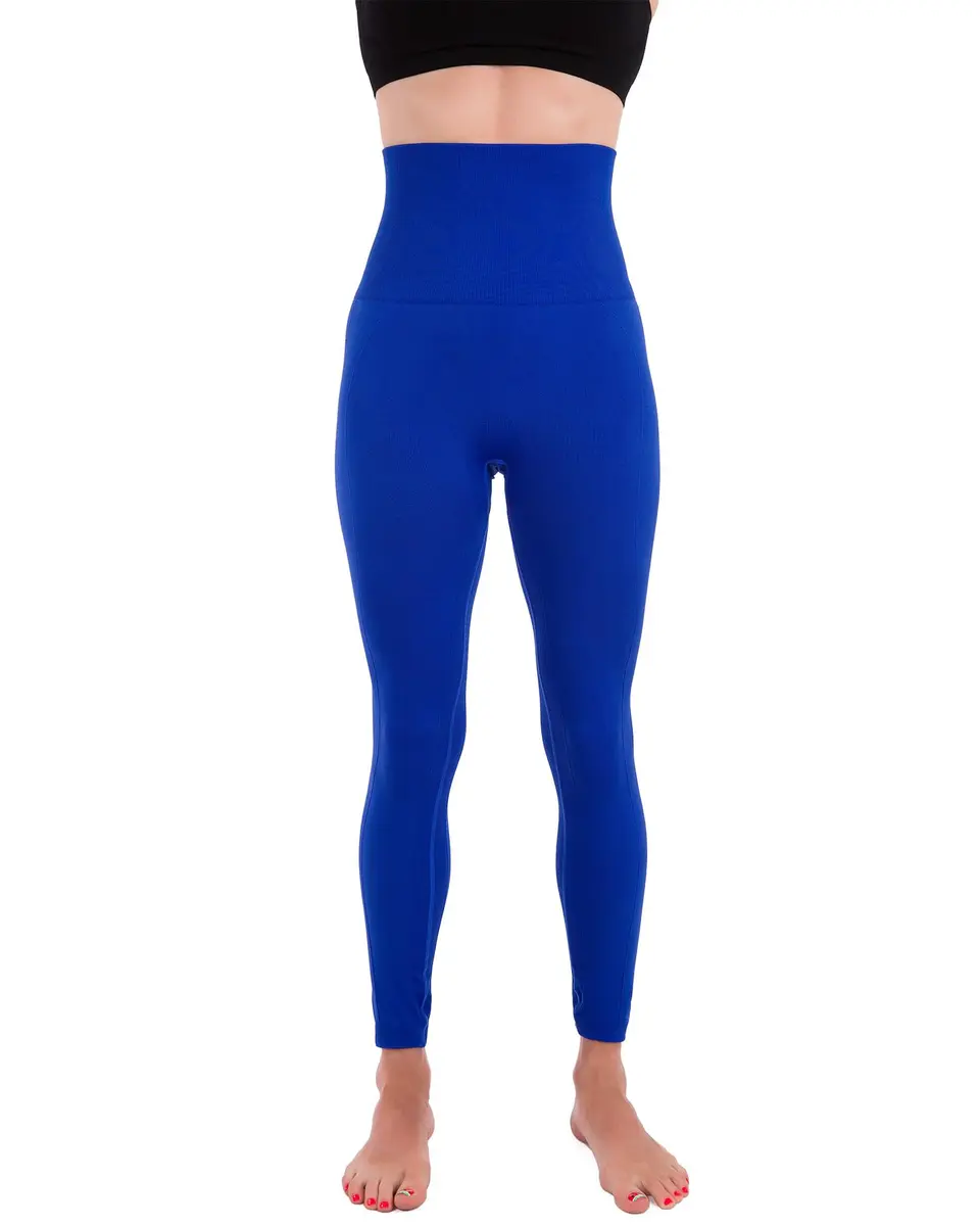 Homma High Waist Compression Leggings for Women Tummy Control Postpartum Seamless Yoga Workout Pants Royal XL | Support postpartum recovery & active wear - main product image
