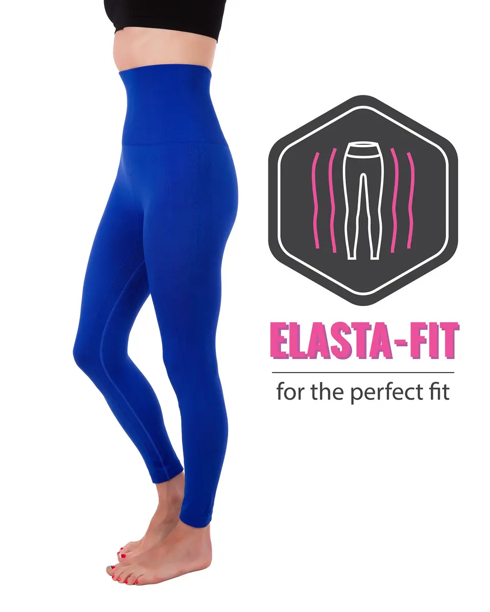 Homma High Waist Compression Leggings for Women Tummy Control Postpartum Seamless Yoga Workout Pants Royal XL | Support postpartum recovery & active wear - view 8
