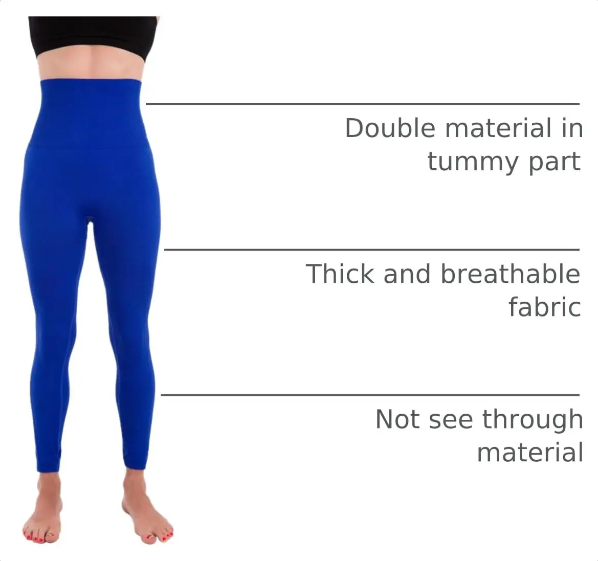 Homma High Waist Compression Leggings for Women Tummy Control Postpartum Seamless Yoga Workout Pants Royal XL | Support postpartum recovery & active wear - view 4