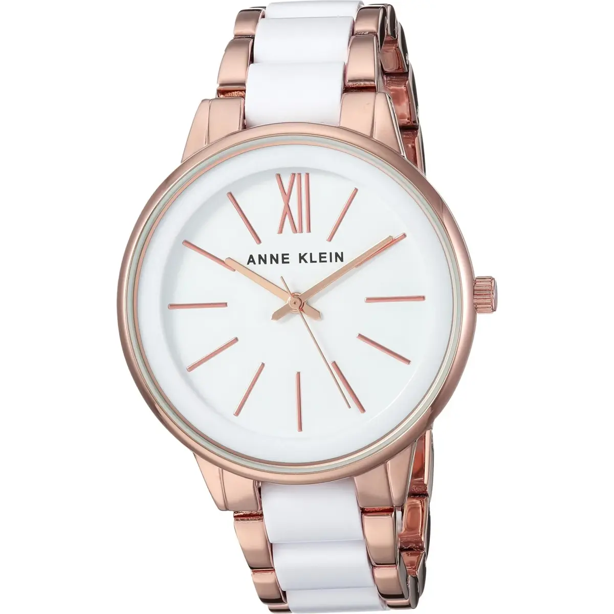 Anne Klein Women's Resin Bracelet Watch 37mm (1.5 inch) | Rose Gold-Tone & White - main product image