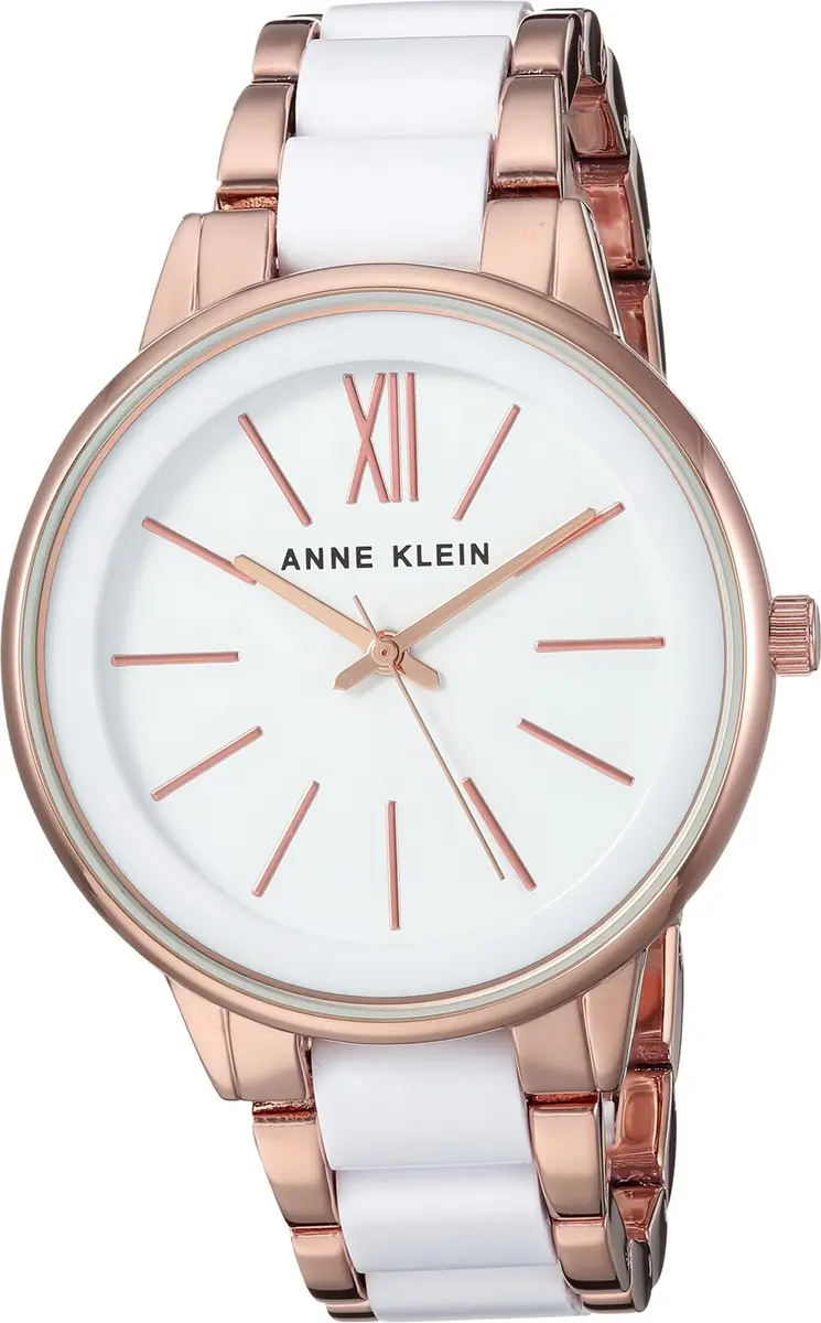 Anne Klein Women's Resin Bracelet Watch 37mm (1.5 inch) | Rose Gold-Tone & White - main product image