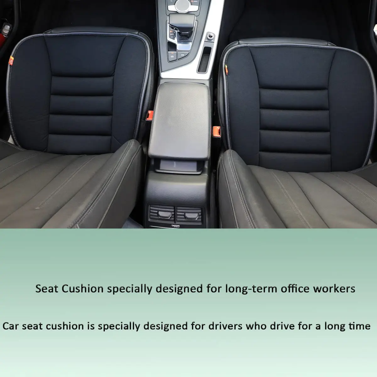 RaoRanDang Black Memory Foam Car Seat Cushion Pad | 54 cm x 46 cm x 3 cm - view 5