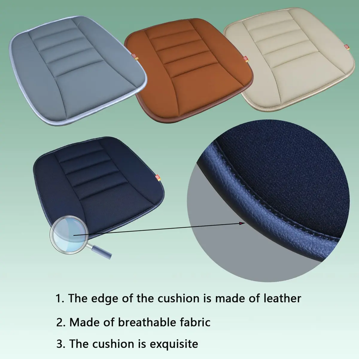 RaoRanDang Black Memory Foam Car Seat Cushion Pad | 54 cm x 46 cm x 3 cm - view 8