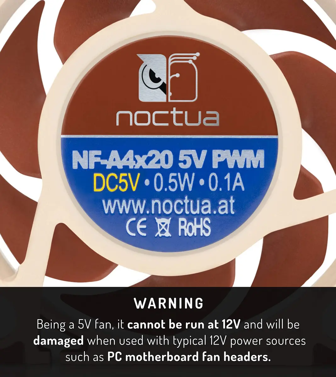 Noctua NF-A4x20 5V PWM 40mm Quiet Fan | High-Performance Cooling with 14.9dB(A) - view 3