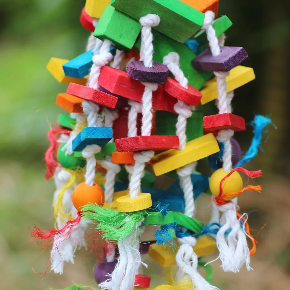 KINTOR Large Parrot Chew Toy, Bird Cage Toy for Macaw, African Grey, Cockatoos | Durable & Colorful Beak Grinder - view 5