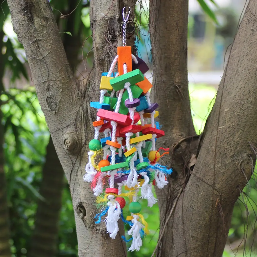 KINTOR Large Parrot Chew Toy, Bird Cage Toy for Macaw, African Grey, Cockatoos | Durable & Colorful Beak Grinder - view 6