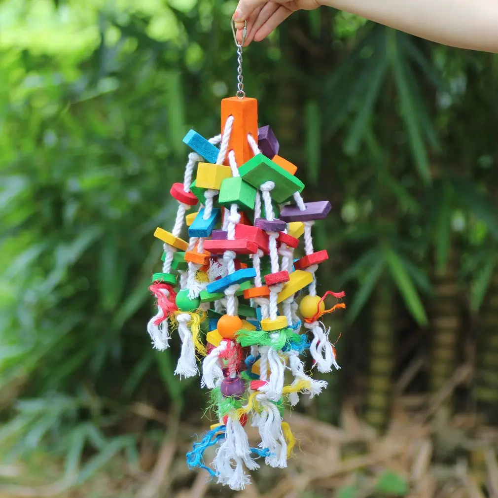KINTOR Large Parrot Chew Toy, Bird Cage Toy for Macaw, African Grey, Cockatoos | Durable & Colorful Beak Grinder - view 3