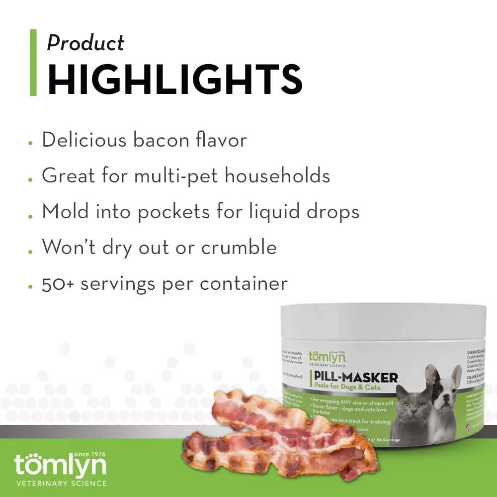 TOMLYN Pill-Masker Bacon Paste for Dogs & Cats, 4 oz (Pack of 2) Mask pills easily with bacon flavor - view 3