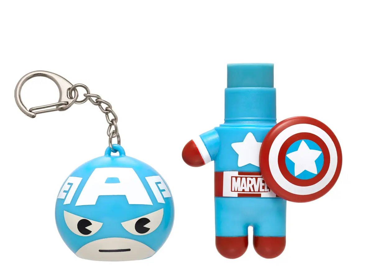 Lip Smacker Marvel Lip Balm Keychain 0.14oz | Clear & Glossy, Fun & Giftable, Cruelty-Free - Captain America - view 2