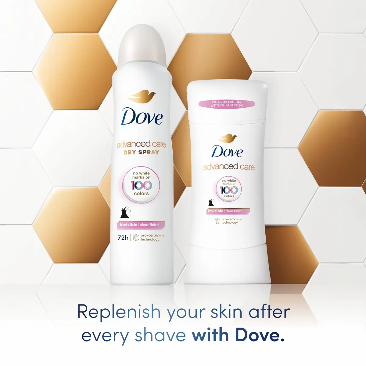 Dove Advanced Care Invisible Clear Finish Antiperspirant Deodorant Stick 10.4 oz (2.6 oz x 4) | 72-Hour Sweat & Odor Protection - view 4