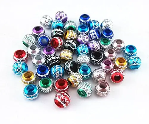 Honbay 50pcs 13mm Aluminum Carving Beads | Colorful Jewelry Spacer Beads for DIY Crafts - view 4