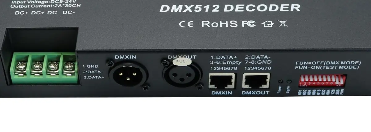 AMKI DMX 512 LED Decoder Controller for RGB Tape Strip Light Dimmer Driver 30 Channel | Stage Lighting Control - view 3