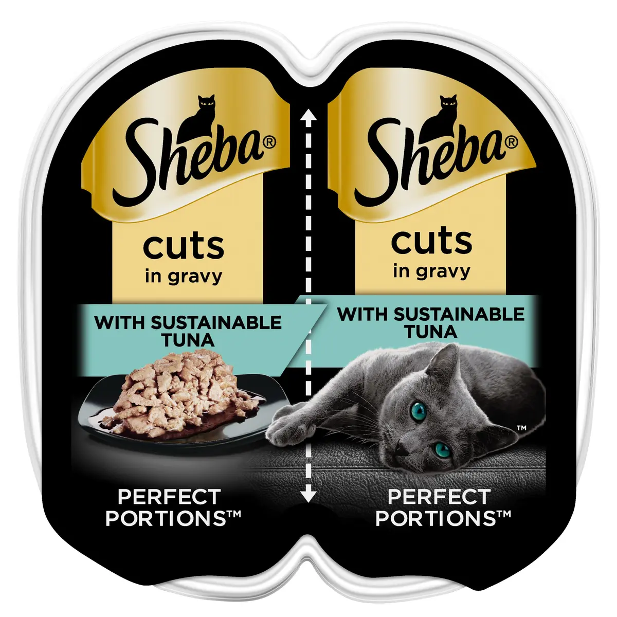 Sheba Perfect Portions Wet Cat Food, Tuna, 2.6 oz | Grain-Free, Protein-Rich, Easy Peel Twin Pack - main product image