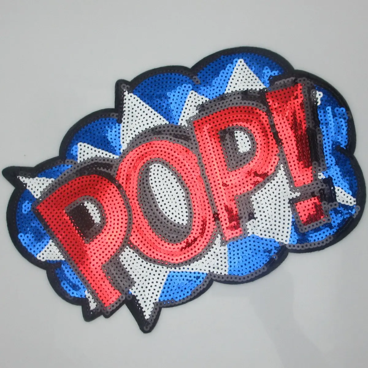 Dandan DIY Letter POP Embroidered Sequin Applique Patch 28cm (11") | Sew or Iron On for Clothes, Curtains, Crafts - view 2