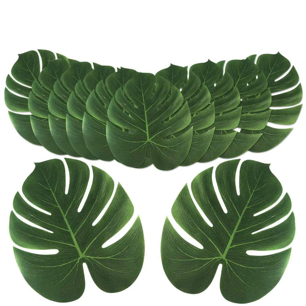 OurWarm 24pcs Large Artificial Tropical Palm Leaves | Faux Safari Leaves for Jungle & Party Decor - main product image