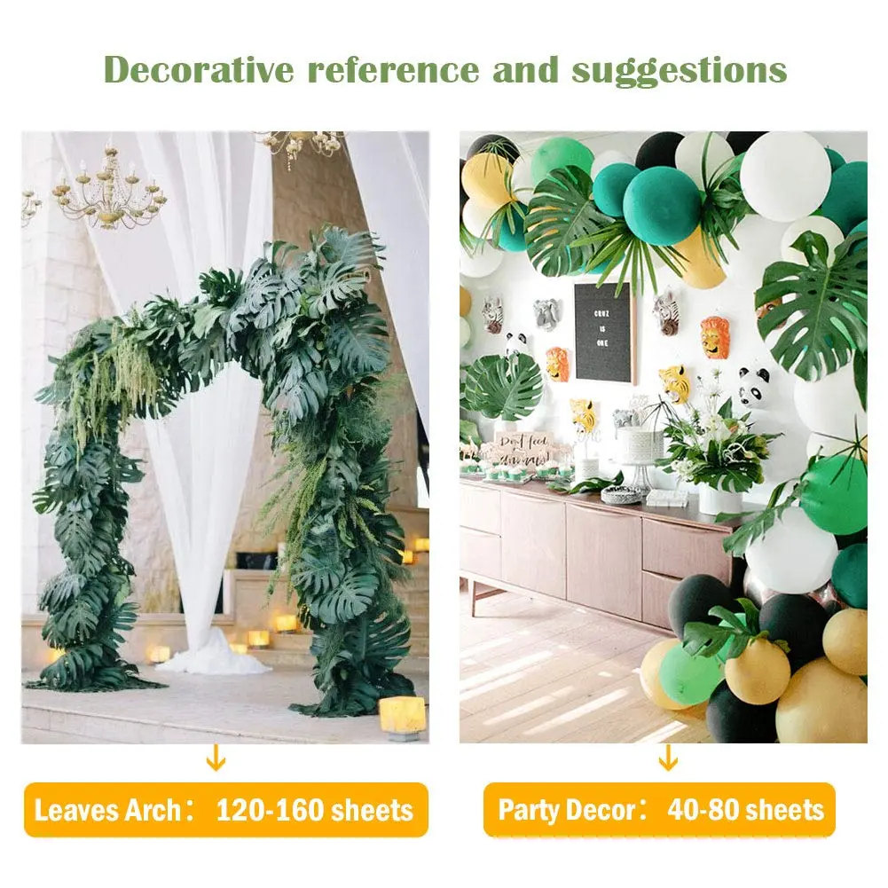 OurWarm 24pcs Large Artificial Tropical Palm Leaves | Faux Safari Leaves for Jungle & Party Decor - view 4
