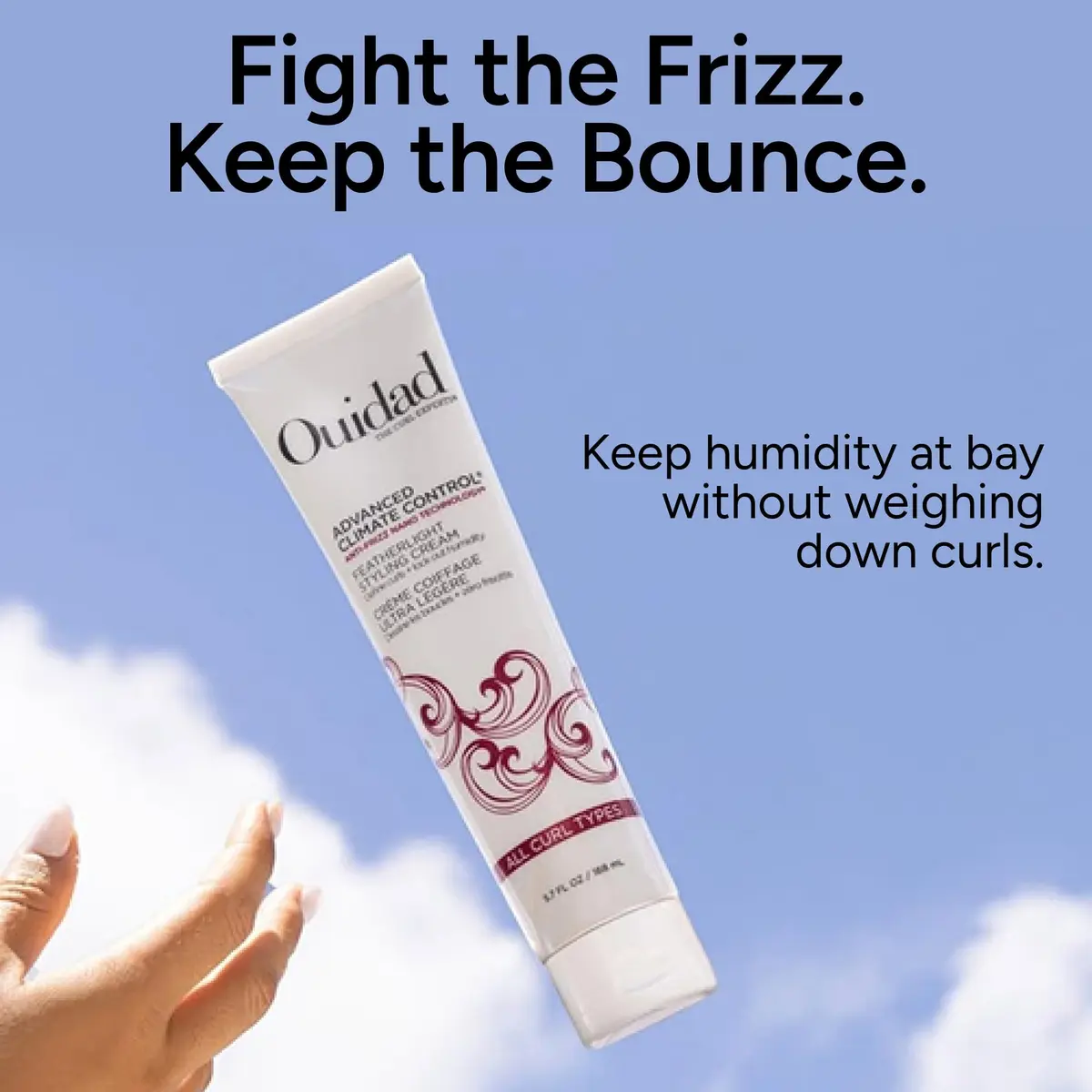 Ouidad Advanced Climate Control Featherlight Curls Styling Cream, 168 ml | Soft Hold for Curly Hair - view 5