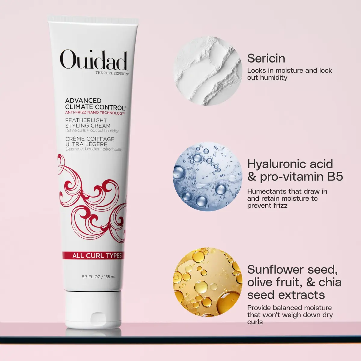 Ouidad Advanced Climate Control Featherlight Curls Styling Cream, 168 ml | Soft Hold for Curly Hair - view 2