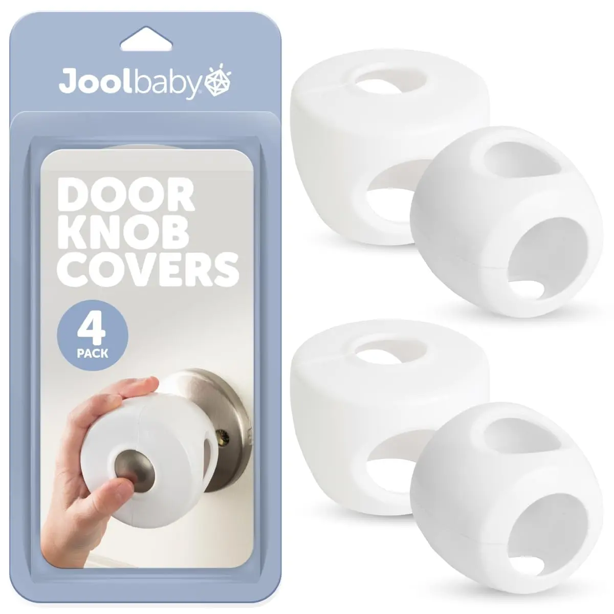 Jool Baby Door Knob Covers for Child Safety (4 Pack) | Easy to Install & Childproof Home - main product image