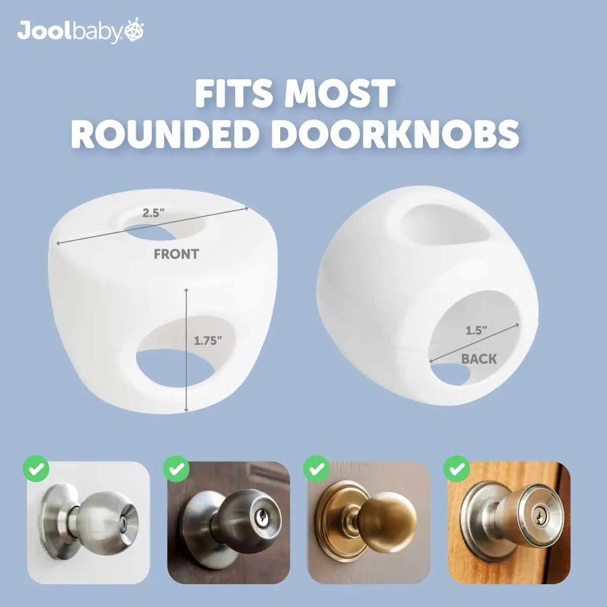 Jool Baby Door Knob Covers for Child Safety (4 Pack) | Easy to Install & Childproof Home - view 3