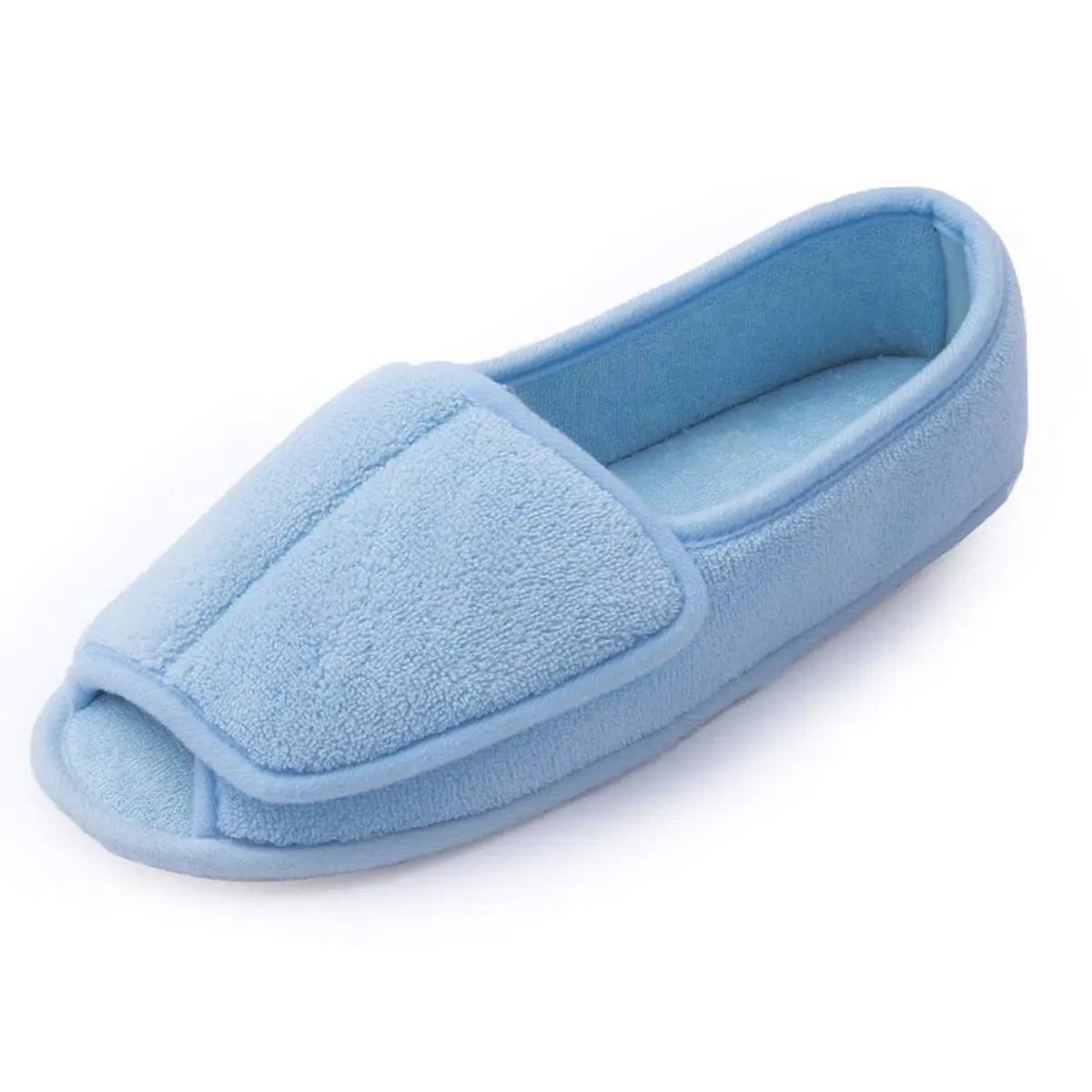 Git-up Women Diabetic Slippers 9# Blue | Adjustable Memory Foam House Shoes for Edema & Arthritis - main product image